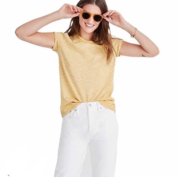Madewell Tops - Madewell Whisper Cotton Crewneck Tee Yellow size S